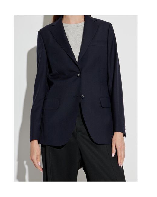 Officine Generale Blue Single-Breasted Blazer