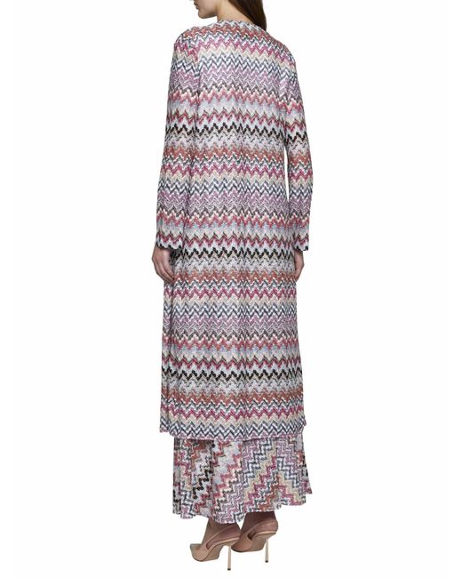 Missoni Purple All-Over Patterned Long-Sleeved Cardigan