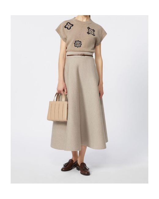 Max Mara Natural Mxmanfora Embellished Cropped Sweater
