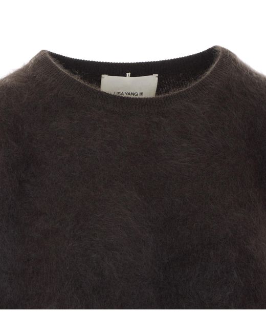 Lisa Yang Black Brushed Crew-Neck T-Shirt