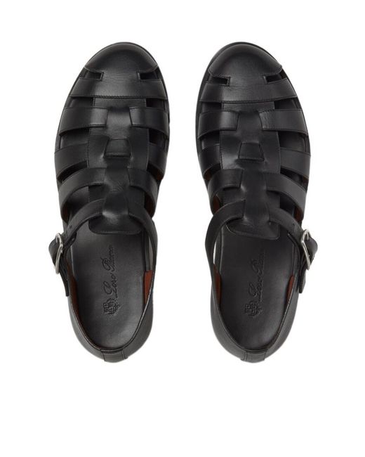 Loro Piana Black Maxime Walk Sandals for men