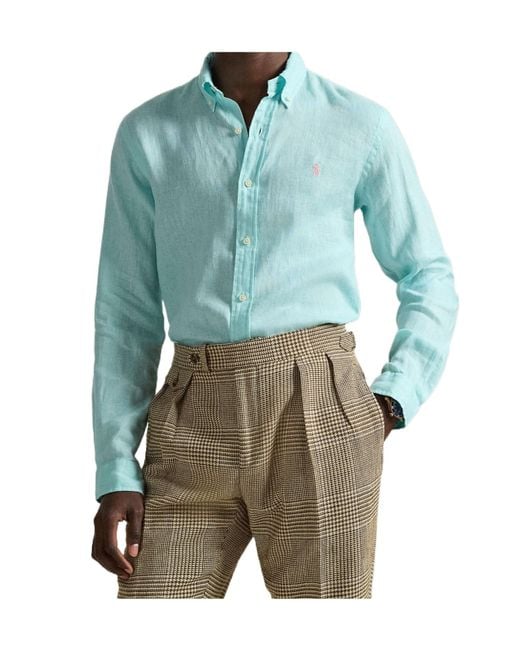 Ralph Lauren Blue Polo Lightweight Shirt for men
