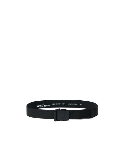 Stone Island Black Embossed Buckle Belt for men