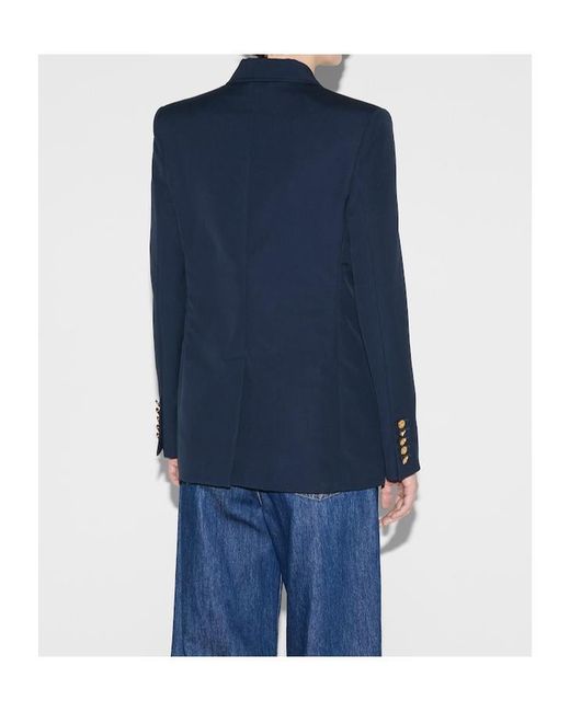 Gucci Blue Double Breasted Button-Up Jacket