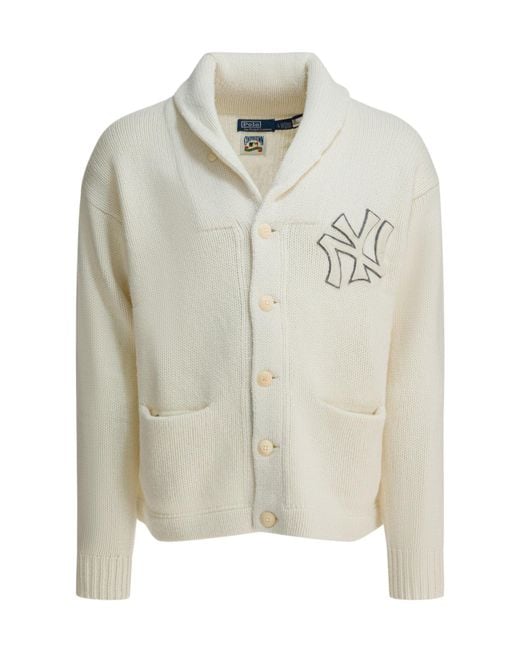 Polo Ralph Lauren White Yankees Cardigan for men