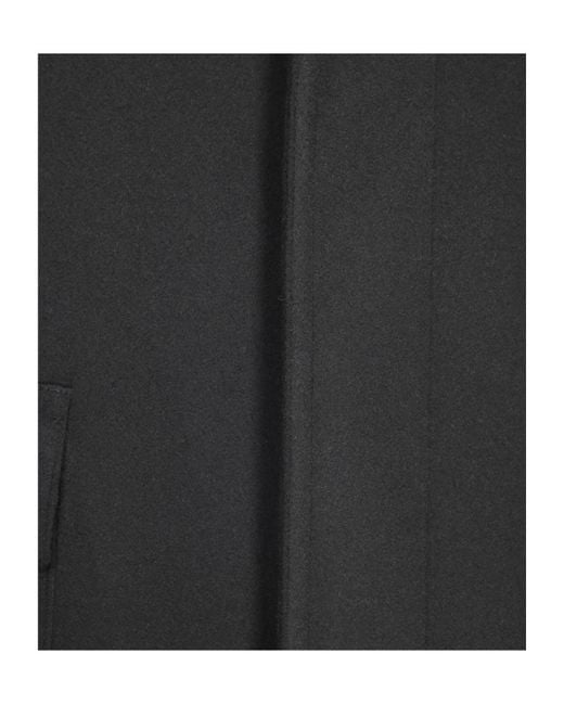 Tagliatore Black Single-Breasted Mid-Length Coat for men