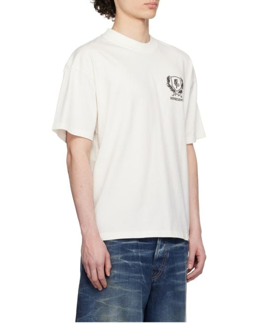 Represent White Crest Graphic Printed T-Shirt for men