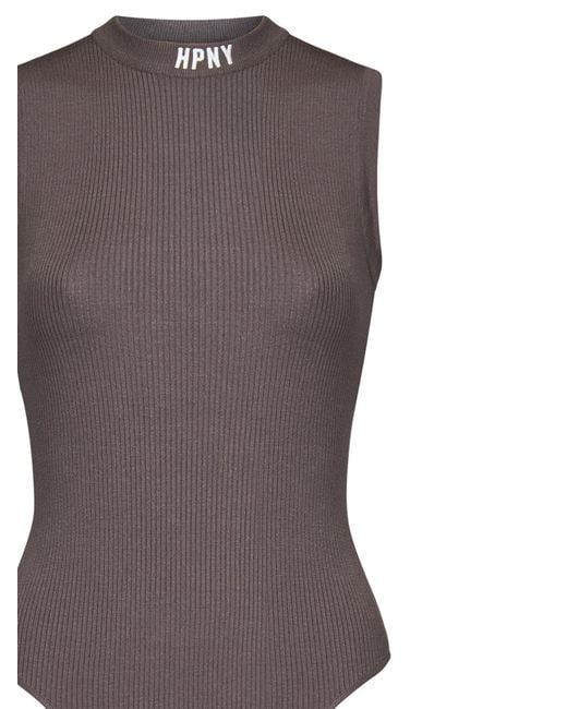 Heron Preston Gray Logo-Embroidered Bodysuit
