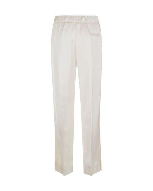 Jil Sander White Straight-Leg Side Slits Trousers