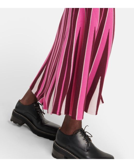 Gabriela Hearst Red Pleated Wool Maxi Dress