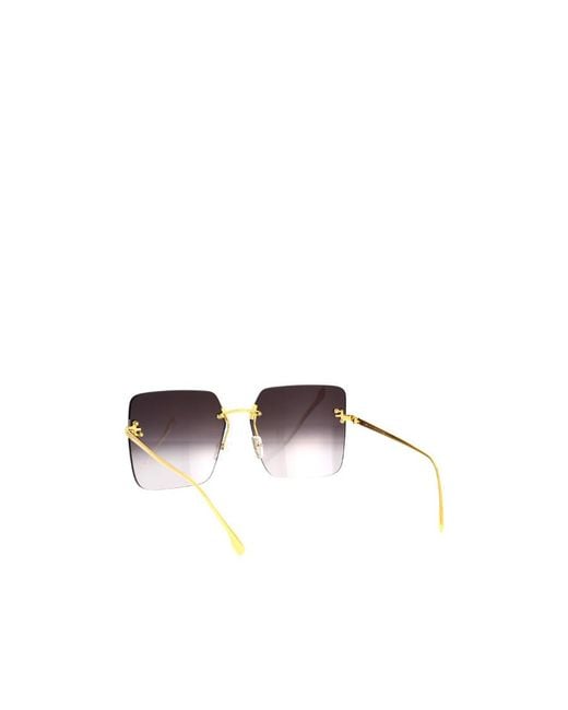 Fendi White Eyewear Square Frameless Sunglasses