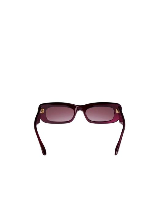 Balenciaga Purple Eyewear Diva Rectangle Frame Sunglasses