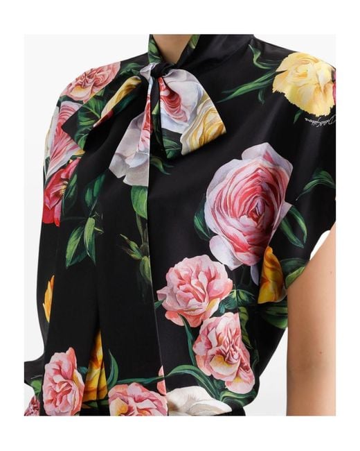 Dolce & Gabbana Multicolor Silk Button-Up Shirt For