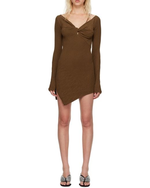 The Attico Brown The Desai Mini Dress