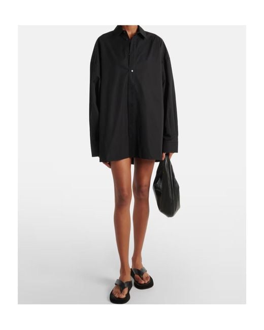 Wardrobe NYC Black Pointed Collar Long-Sleeved Shirt