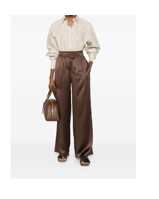 Brunello Cucinelli Brown Elasticated Trousers
