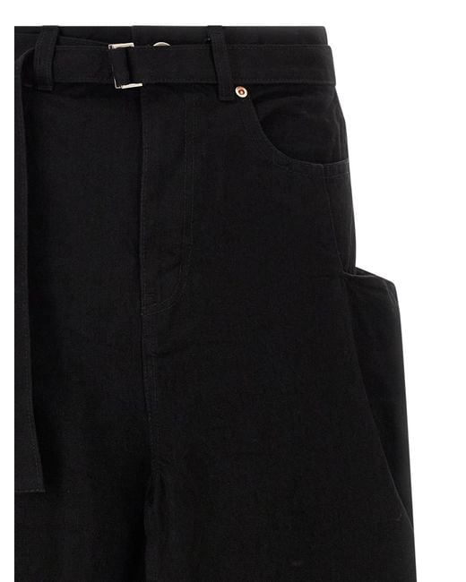 Sacai Black Denim Skirt