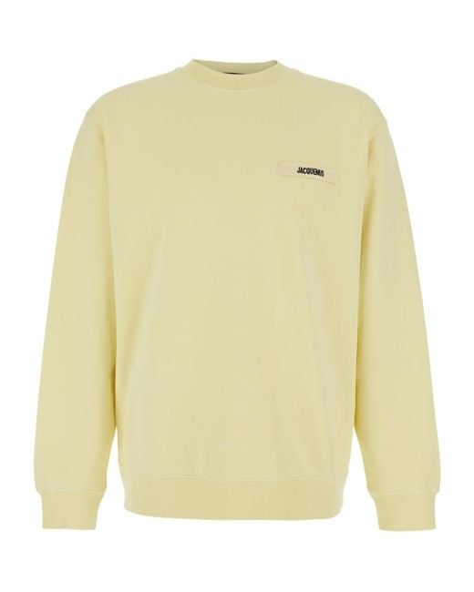 Jacquemus Yellow Le Sweatshirt Gros Grain Logo Sweatshirt for men