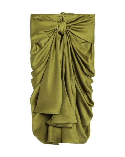 Chloé Green Draped Silk Skirt