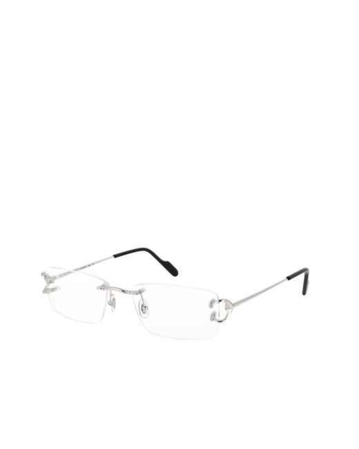 Cartier Natural Rectangular Rimless Glasses for men