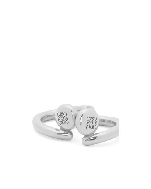 Loewe Metallic Anagram Pebble Mini Hoop Earrings