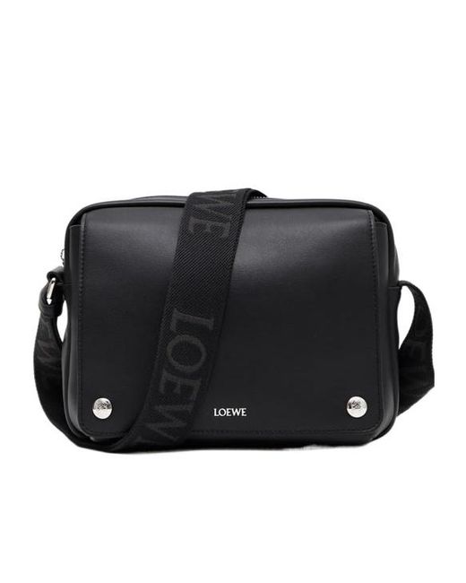 Loewe Black Logo-Plaque Shoulder Bag for men