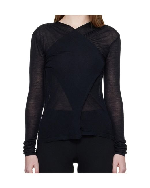 Paloma Wool Black Coeba Sheer Wrap Top
