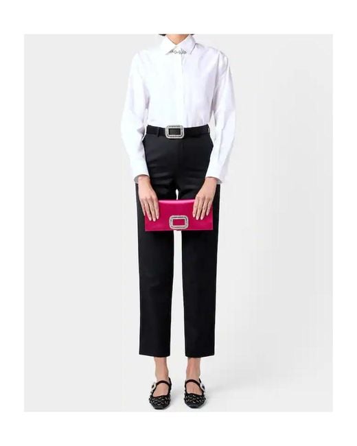 Roger Vivier Black Buckle-Embellished Ballet Flats