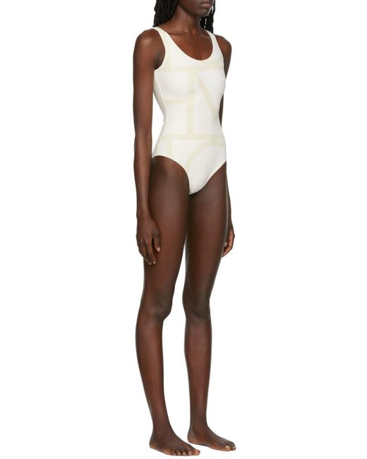 Totême White Totême Sleeveless Crewneck Swimsuit