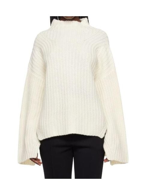 Loulou de Saison Black Ribbed Knitted High-Neck Sweater