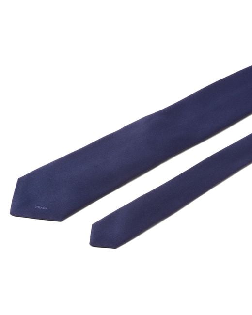 Prada Blue Satin Tie for men