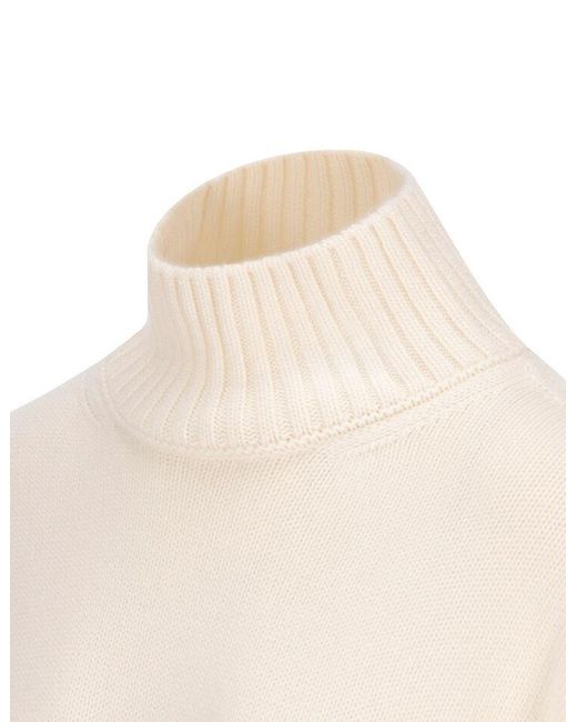 Loro Piana White Turtleneck Knitted Jumper