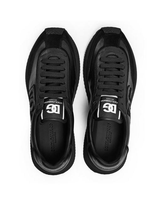 Dolce & Gabbana Black Leather Runners for men