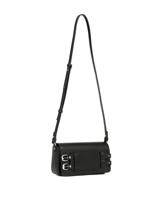 MM6 by Maison Margiela Black Buckle Detailed Small Shoulder Bag for men