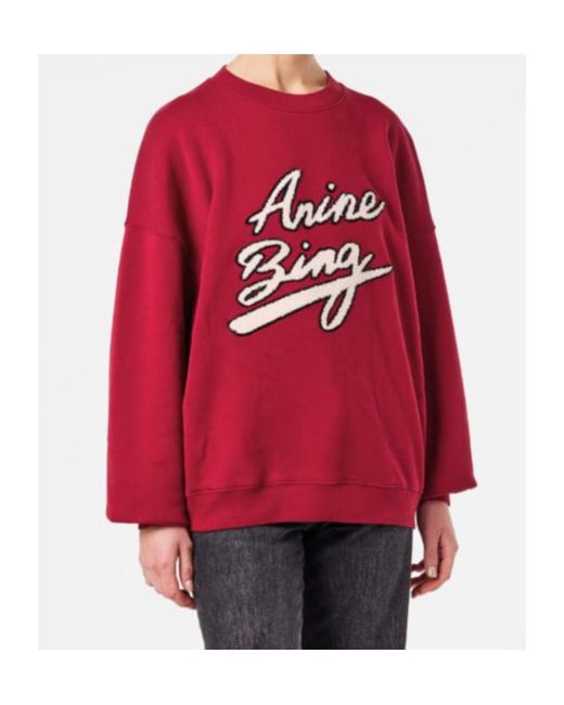 Anine Bing Red Crew Sweater