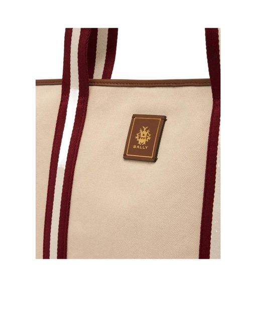Bally Natural Striped-Panel Top Handle Bag