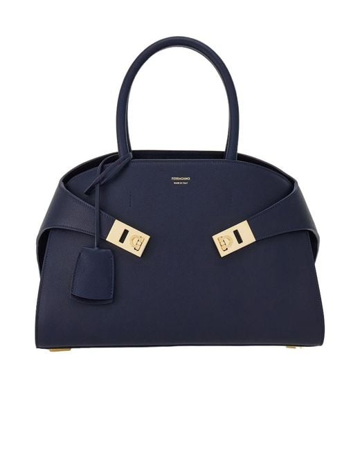 Ferragamo Blue Ferragamo Hug Small Tote Bag