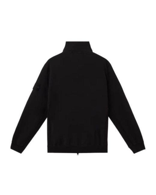 Stone Island Black Zippered Sweatshirt for men