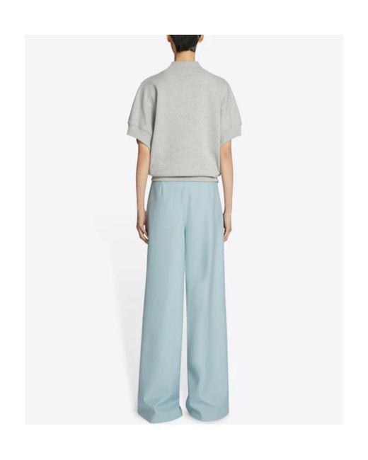 Dries Van Noten Blue Wide-Pleated Casual Pants