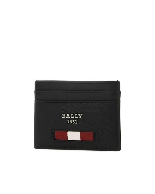 Bally Black Logo Plaque Cardholder for men