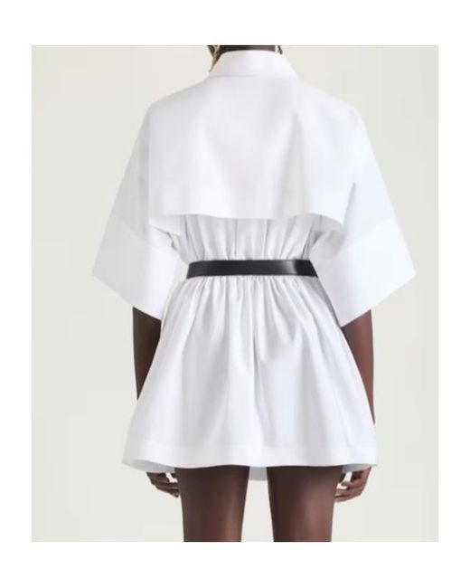 Givenchy White Short Sleeved Belted Mini Dress