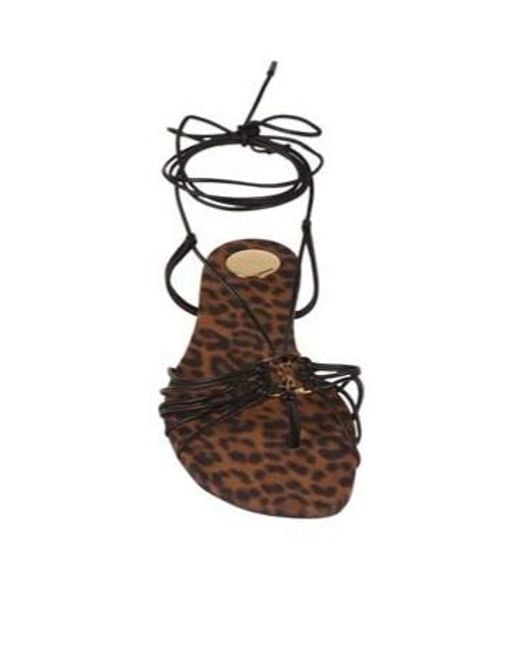 Saint Laurent Brown Minimalist Strap Thong Sandals
