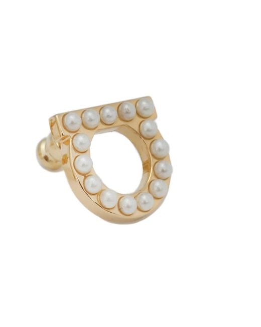 Ferragamo Metallic Ferragamo Gancini Embellished Earrings