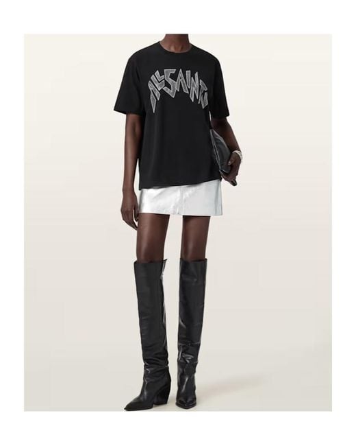 AllSaints Black Zinc Boyfriend T-Shirt