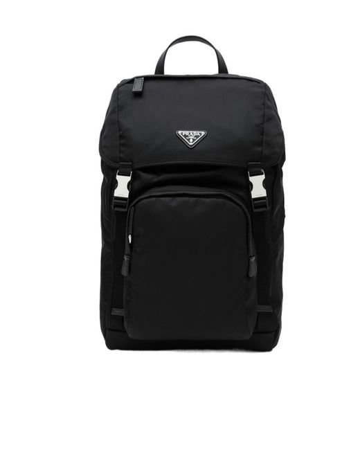 Prada Black Logo Backpack for men