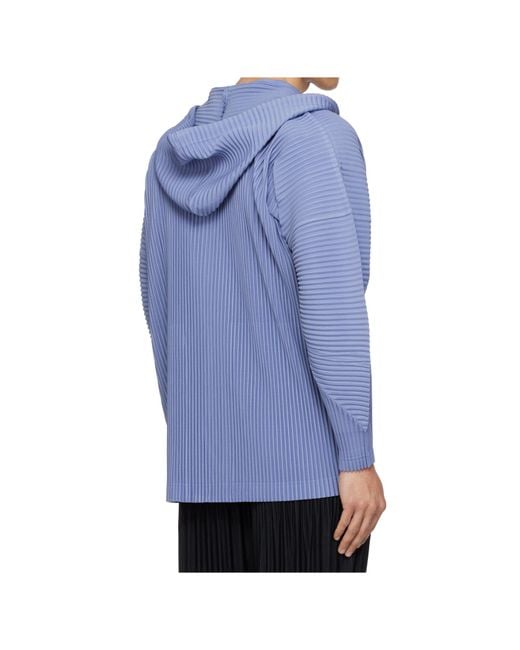 Homme Plissé Issey Miyake Blue Homme Plissé Issey Miyake Monthly Colors February Hooded Jacket for men