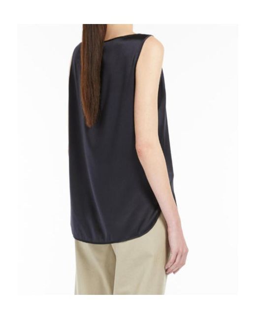 Max Mara Blue Pan Sleeveless Top