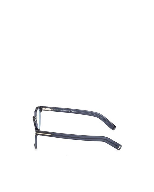 Tom Ford Metallic Eyewear Round Frame Glasses for men
