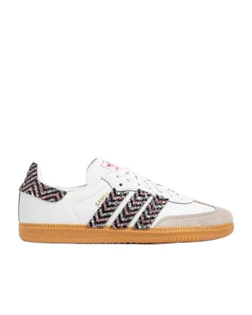 Adidas White Lace-Up Sneakers