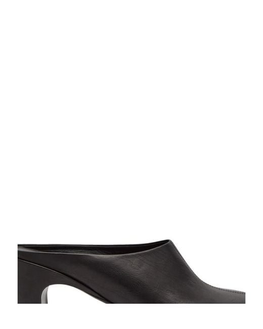 Dries Van Noten Black Round-Toe Leather Pumps